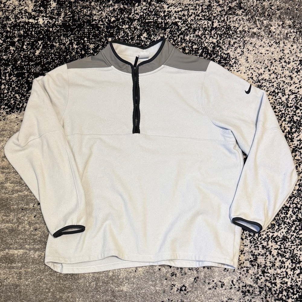Nike Light Gray & Charcoal Quarter-Zip Pullover